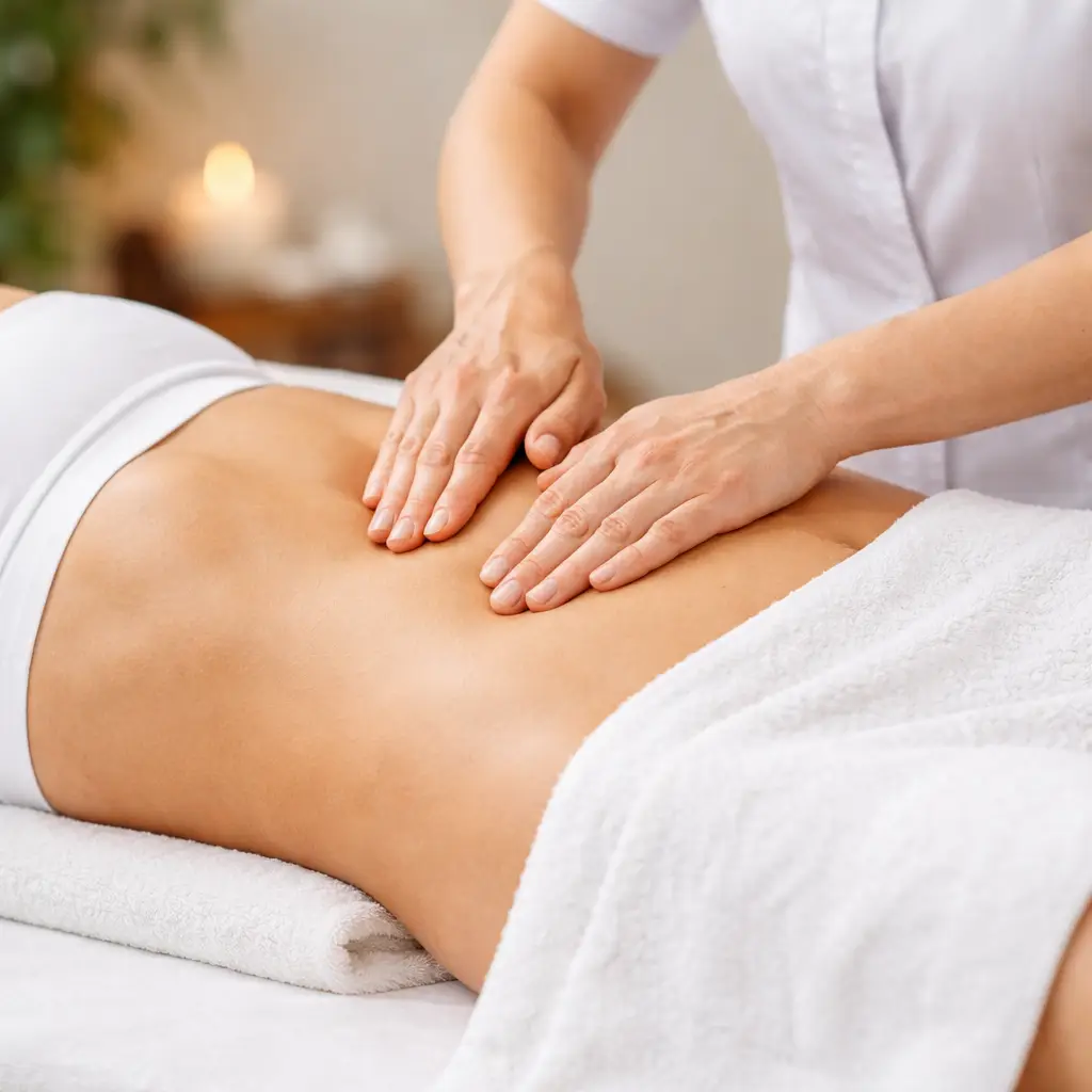 Lymphdrainage am Bauch